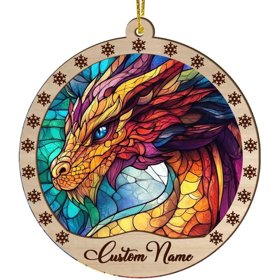 Customized Suncatcher Rainbow Dragon, Rainbow Dragon Ornament, Rainbow Dragon Present Ideas, Rainbow Dragon for Trees MFOGaA (Rainbow Dragon 1)