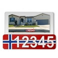 thumbnail image 1 of Curb-N-Sign® Customized Super Reflective Aluminium Curb Wrap® House Number Decals for Outdoor, Indoor House Numbers Letters Sticker Decals with Norway Flag, 1 of 6