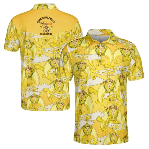 Customized Temple Mason Noble Shriners Men's Polo Shirt S-5XL
