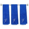 thumbnail image 1 of Customized Terry Cotton Gym Fitness Towel for Men, Women, Girls, Boys - Personalized Gift - Royal Color Gym Towel - Silver Script initial F, 1 of 1