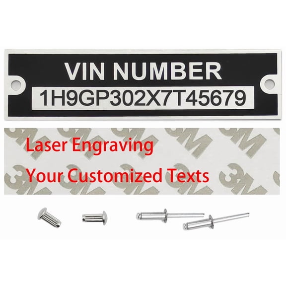 Customized Trailer VIN ID Plate Data Custom Engraved TAG, VIN Plates for Trailers, VIN Plate Replacement, VIN Serial Number, Plate for Cargo Carriers Trucks Boats Aluminum Replacement Tags