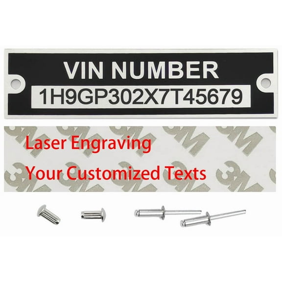 Customized Trailer VIN ID Plate Data Custom Engraved TAG, VIN Plates for Trailers, VIN Plate Replacement, VIN Serial Number, Plate for Cargo Carriers Trucks Boats Aluminum Replacement Tags