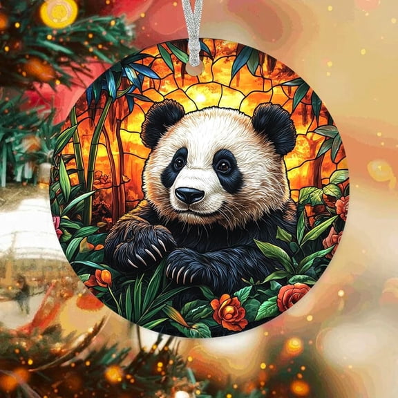 Customized Tree Ornaments Panda Bear, Panda Bear Ornament, Panda Bear Decorations, Panda Bear iMb4fV (Panda Bear 9)