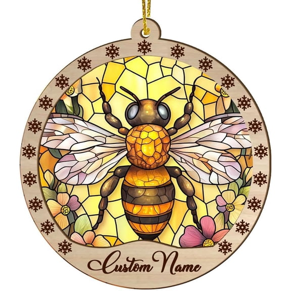Customized Tree Suncatcher Bumblebee, Bumblebee Ornament, Bumblebee Decor, Bumblebee for Trees XrVxMc (Bumblebee 4)