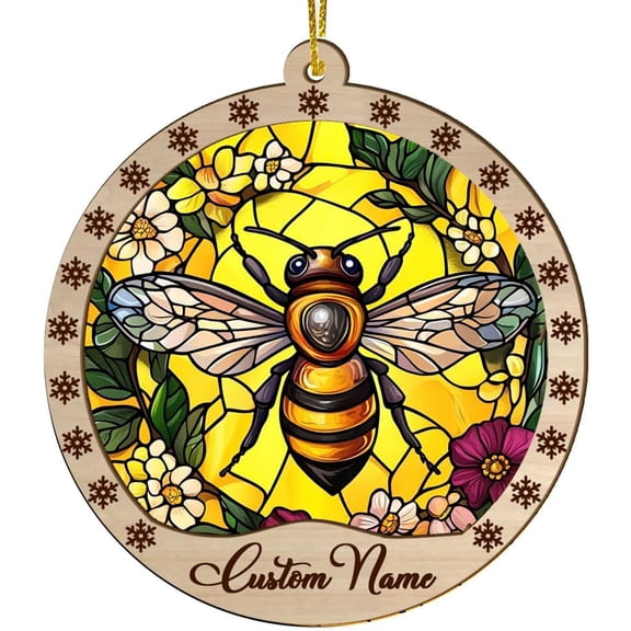 Customized Tree Suncatcher Bumblebee, Bumblebee Ornament, Bumblebee Decorations, Bumblebee hOlUt3 (Bumblebee 9)