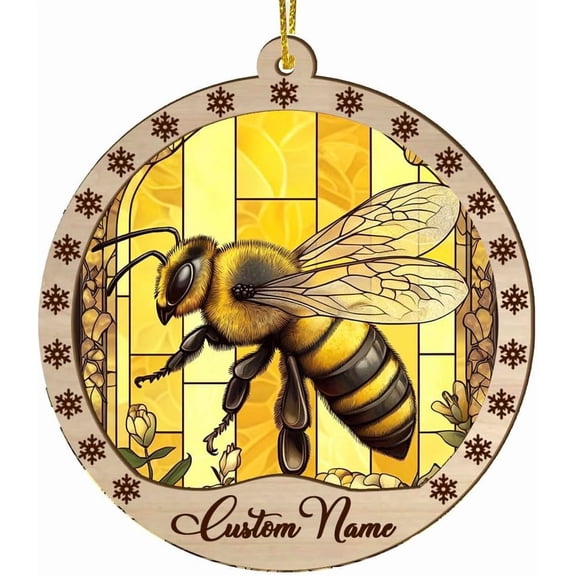 Customized Tree Suncatcher Bumblebee, Bumblebee Ornament, Bumblebee Hanging Decor, Bumblebee for Trees 0UWqZx (Bumblebee 14)