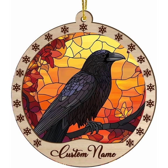 Customized Tree Suncatcher Crow, Crow Ornament, Crow Decor, Crow for Trees - 2044TG8 mxSEt6