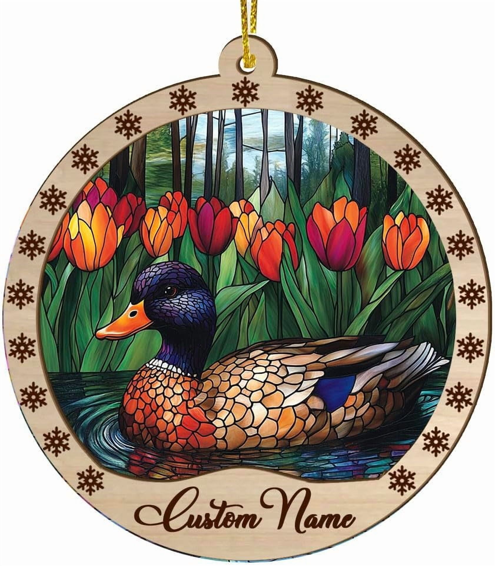 Customized Tree Suncatcher Duck, Duck Ornament, Duck Decorations, Duck ...