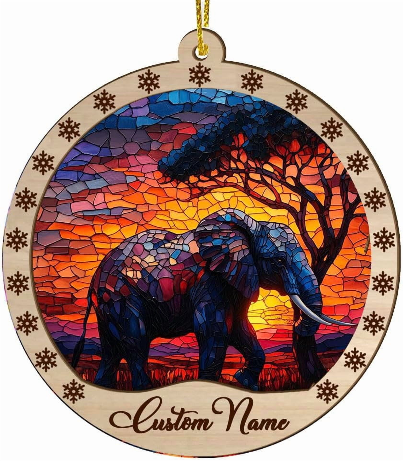 Customized Tree Suncatcher Elephant Elephant Ornament Elephant Customized Tree Suncatcher Elephant Elephant Ornament Elephant