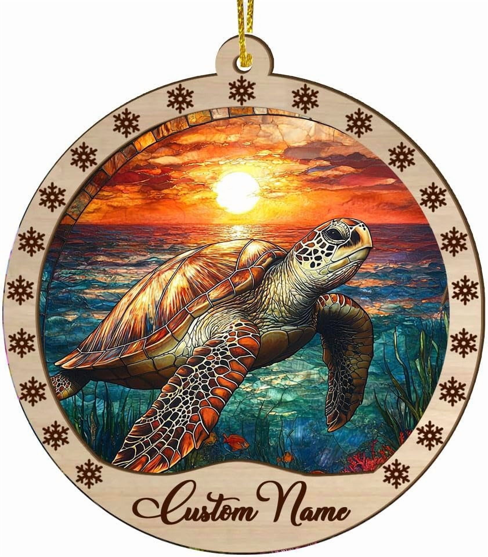 Customized Tree Suncatcher Turtle, Turtle Ornament, Turtle Hanging ...