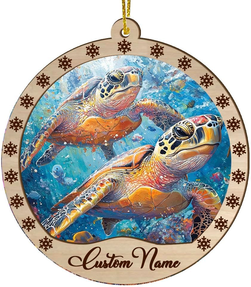 Customized Tree Suncatcher Turtles, Turtles Ornament, Turtles Present ...