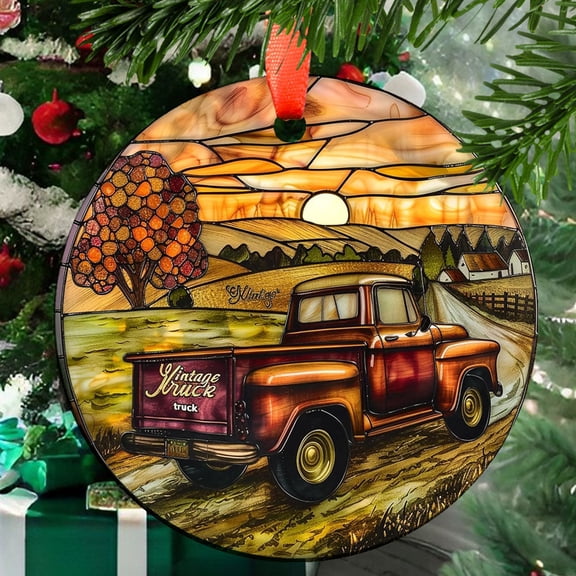 Customized Truck Ornament Suncather Window Hangings, Suncatchers Glass Panel Sun Catchers Gifts Home Decor Garden Christmas Halloween Wedding, 2025, 2025, Festive Home Accent,