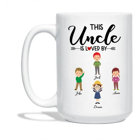 Customized Uncle Ceramic Mug Gift for Uncle - Personalized Best Uncle Ever Coffee Cups Gift from Kid - Uncle Mug - Cup for Uncle - Best Uncle Gift - Best Uncle Tea Cup - White Mugs 11oz 15oz