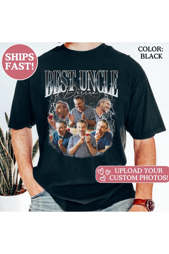 Customized Uncle Shirt Personalized 90amp39s Style Rap Tee for a New Funcle Gift