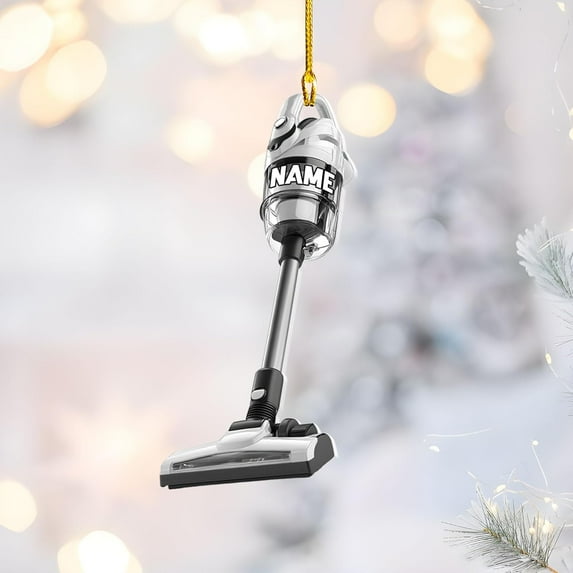 Customized Vacuum Cleaner Christmas Ornament, Cleaning Tools Ornament for Christmas Tree, Gift for Housewife Housekeeper, Holiday Xmas Tree Hanging Decor for Mom Woman Wife (Acrylic, Style 4) - 3532