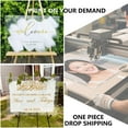 thumbnail image 1 of Customized Wedding Party Welcome Sign Glossy Paint Backing Text UV Print 16"*24", 1 of 6