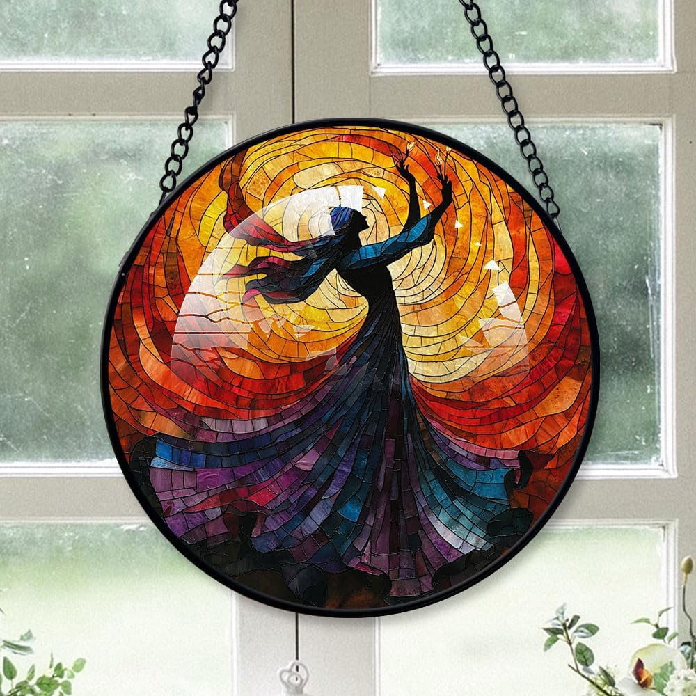 Whirling Dervish Glass Lamp - Orange