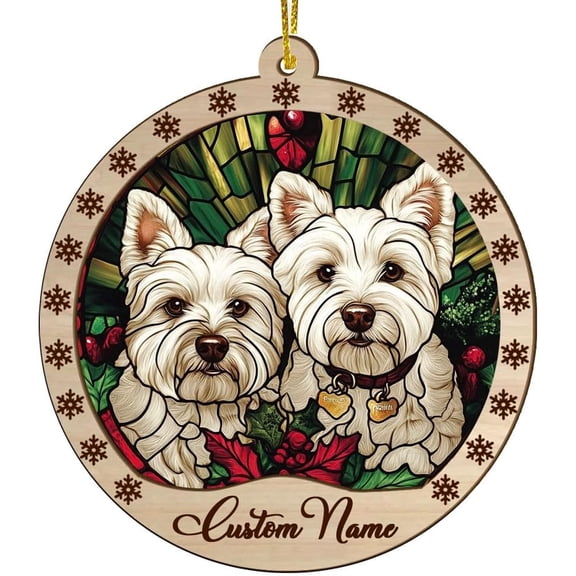Customized White Terriers Dog Stained Glass Sun Catcher, White Terriers Dog Ornament, White Terriers Dog Christmas Keepsake, White Terriers Dog Christmas Hanging Decor. mqnGQR (White Terriers Dog 13)