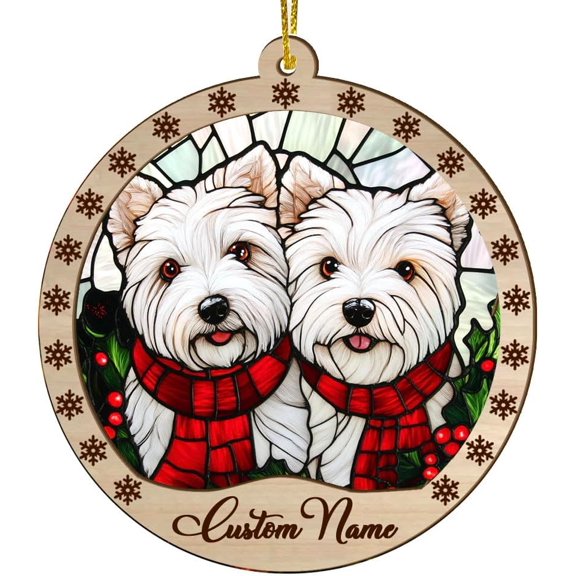 Customized White Terriers Dog Stained Glass Sun Catcher, White Terriers Dog Ornament, White Terriers Dog Christmas Keepsake, White Terriers Dog Christmas Hanging Decor. 4OGjwK (White Terriers Dog 17)
