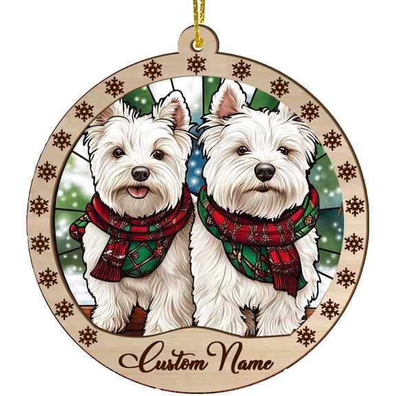 Customized White Terriers Dog Stained Glass Sun Catcher, White Terriers Dog Ornament, White Terriers Dog Christmas Keepsake, White Terriers Dog Christmas Hanging Decor. ogVk2X (White Terriers Dog 2)