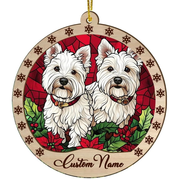Customized White Terriers Dog Stained Glass Sun Catcher, White Terriers Dog Ornament, White Terriers Dog Christmas Keepsake, White Terriers Dog Christmas Hanging Decor. aB0RVm (White Terriers Dog 23)