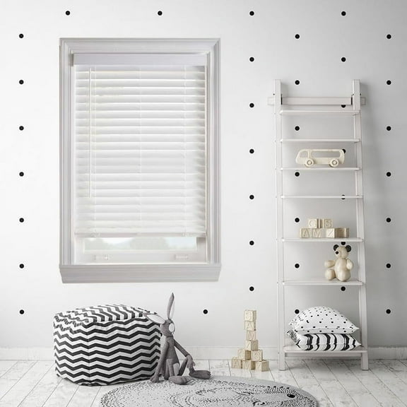 Customized for Your Window - Blinds Emporium Cordless White 2" Inch Faux Wood Blind for Window Measuring 63-1/8 Wide x 36" - Ultra Premium$$Home Decor, Kitchen, & Other