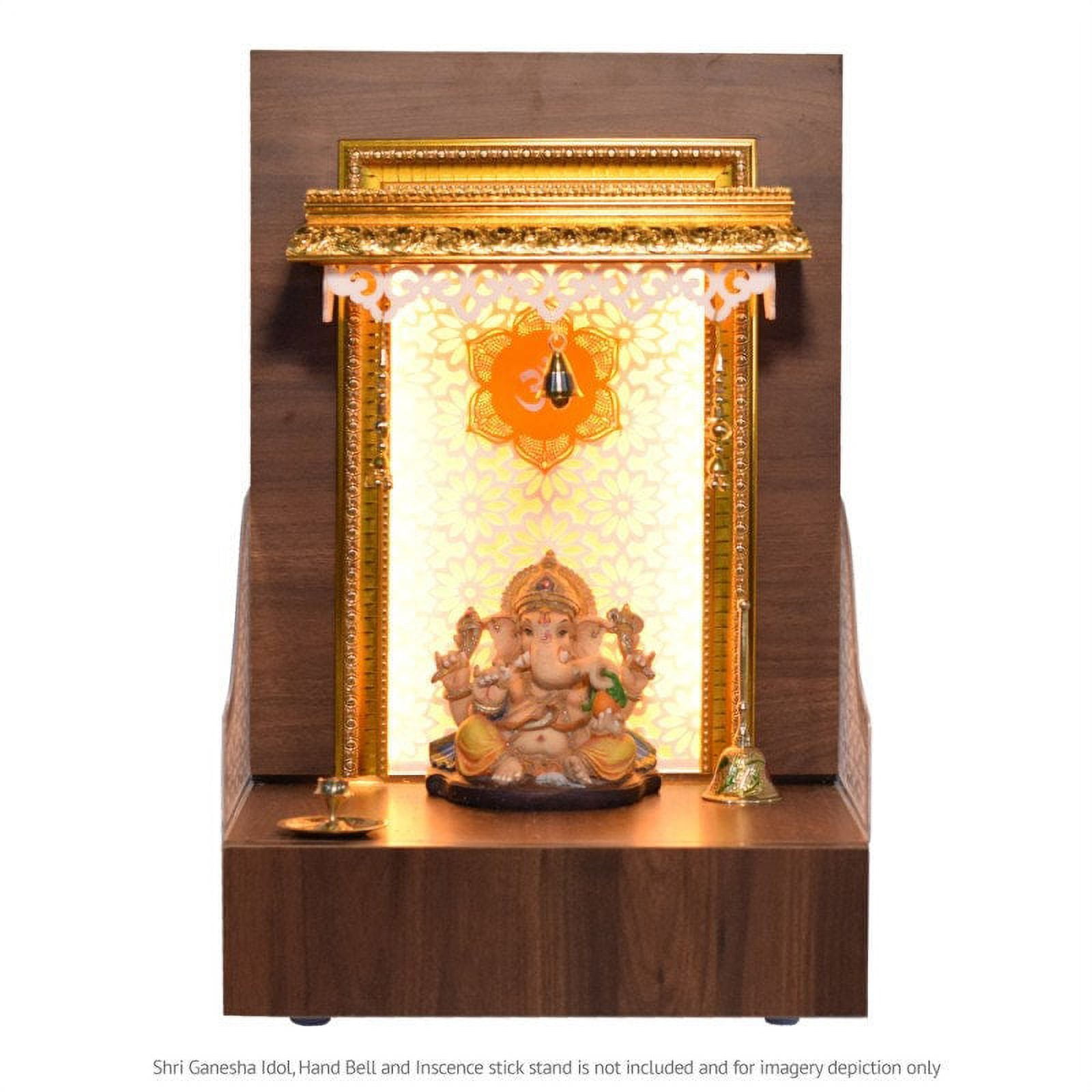 Customized Wooden Brown Desginer Mandir With LED Lights / Mandir For ...
