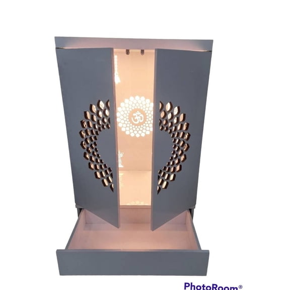 Customized Wooden Cabinet Desginer Mandir With LED / Mandir For Home & Office / Temple For Home / Pooja Ghar / Mandir With Lights /Storage