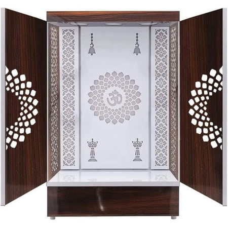 Customized Wooden Cabinet Desginer Mandir With LED / Mandir For Home & Office / Temple For Home / Pooja Ghar / Mandir With Lights /Storage