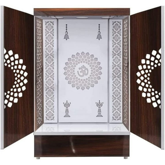 Customized Wooden Cabinet Desginer Mandir With LED / Mandir For Home & Office / Temple For Home / Pooja Ghar / Mandir With Lights /Storage