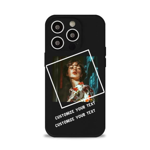 Customized anti-slip mobile phone case for Apple iPhone 15Pro, lightweight, personalized, photo, black