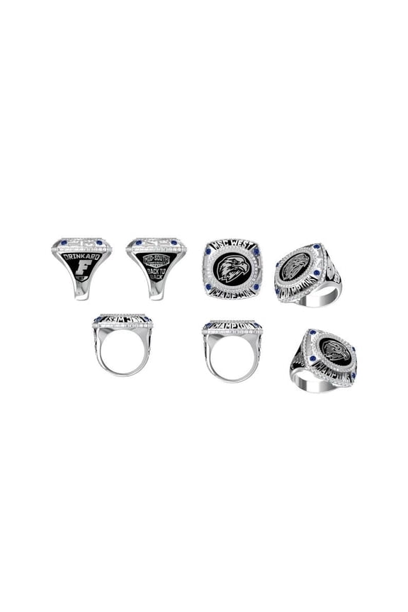 Custom Championship Ring, Personalized Men's Sports Team Ring, 10K Gold or Sterling Silver Award Jewelry