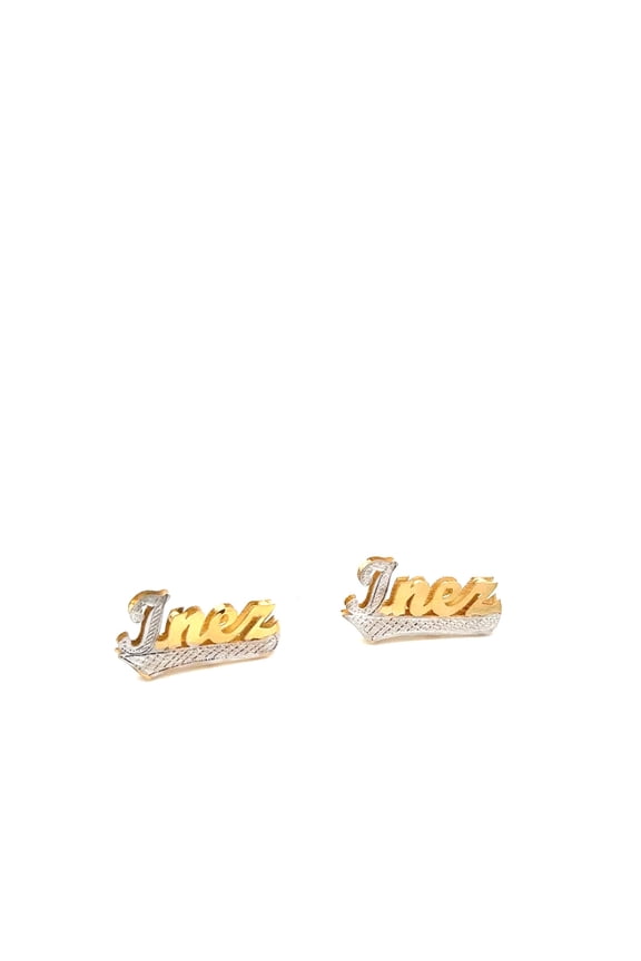Customized double name earrings