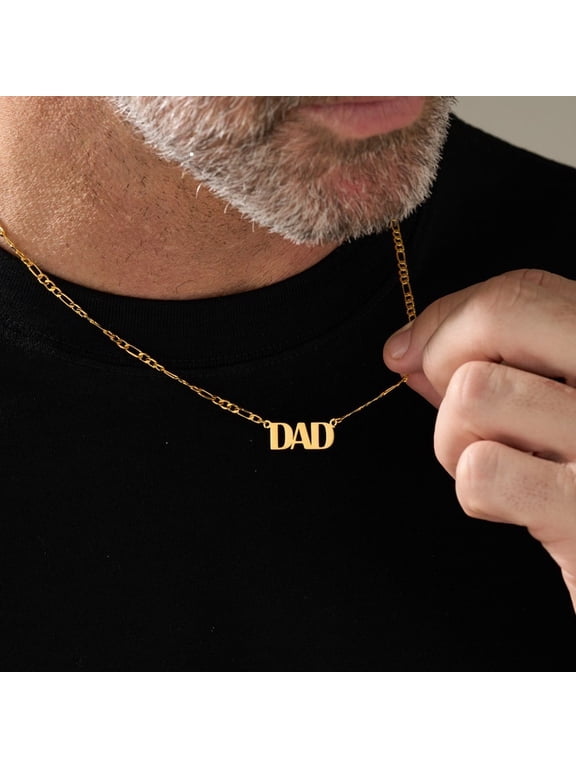 Personalized Custom Name 14K Gold Filled Pendant Necklace for Men Women, Sentimental Mothers Day & Birthday Keepsake Fashion Jewelry