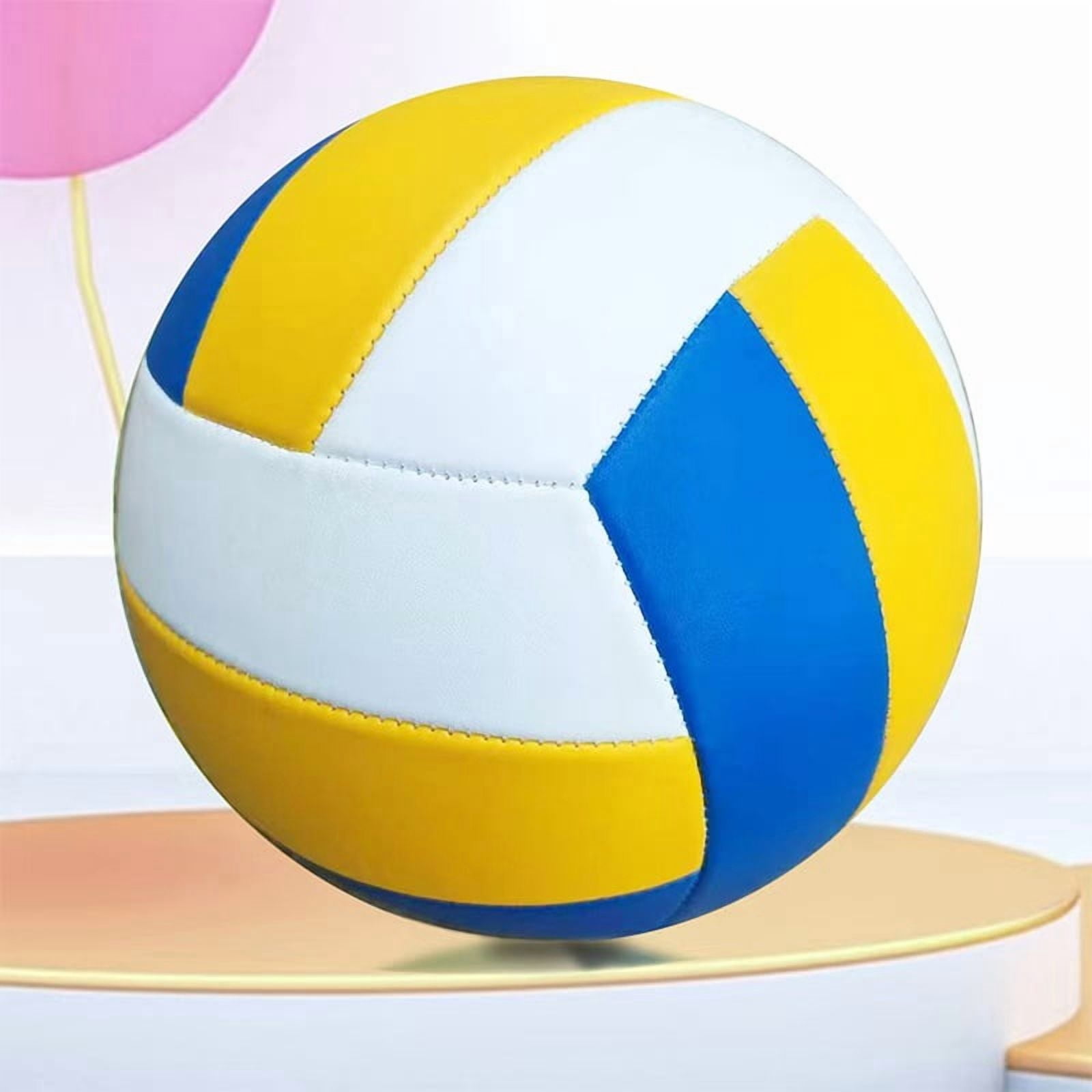 Customized volleyball for the high school entrance exam, in-stock wholesale, machine-sewn PVC, for junior high school competition and training, blue, yellow, white, hard type, size 5 volleyball