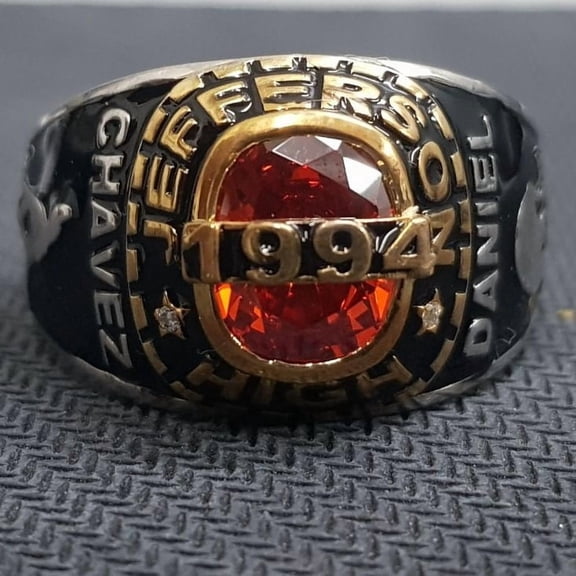 Customizedyear,pattern, name Class Rings CZ Gemstone High School or College Graduation Rings -925 Sterling Silver