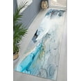 thumbnail image 1 of Customs Rugs, Blue Rugs, Runner Rug, Blue Marble Rugs, Modern Rug, Easy to Clean Rugs, Gray And Blue Marble Rugs, Decorative Rug, Runner Rug, 2.6'x9.2' - 80x280 cm, 1 of 7