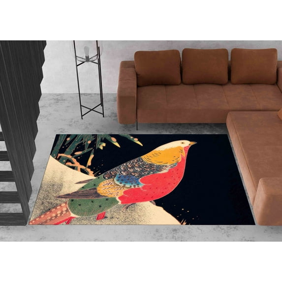 Customs Rugs, Japanese Art Bird Rugs, Animal Rugs, Japanese Rug, Animal Rugs Stair Rug, Area Rug, Personalizeds Rug, Living Room Rugs, 2'x3' - 60x90 cm
