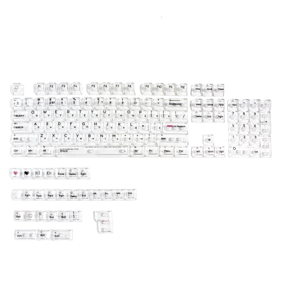 Customs Russian Crystal Transparents Font Backlit Keycap , Original Height, Complete Set for Mechanical Keyboards Enthusiasts