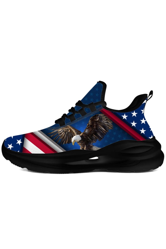 American Flag Shoes for Men Eagle Sneakers Blue Size 5
