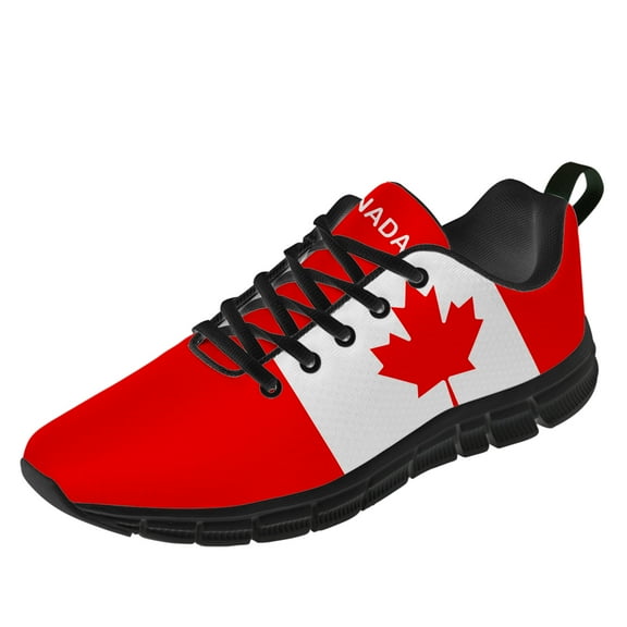Customuart Canada Flag Shoes Mens Running Shoes Red Sneakers Size 13