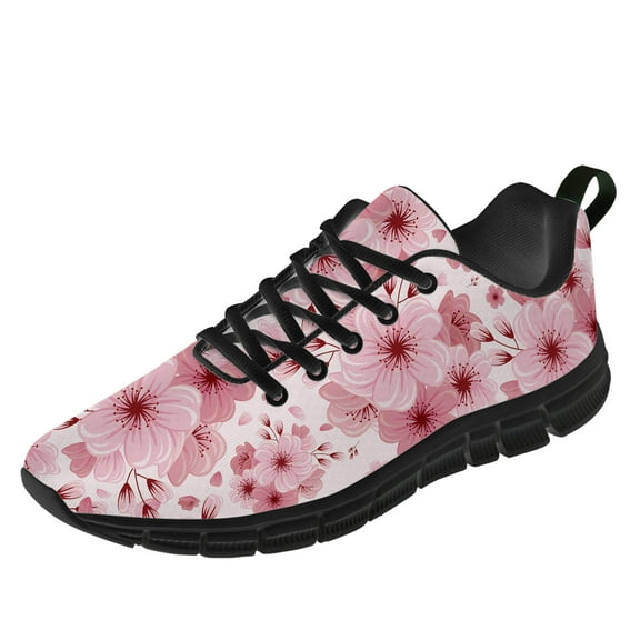 Customuart Cherry Blossoms Sneakers for Women Running Shoes Pink Size 11.5