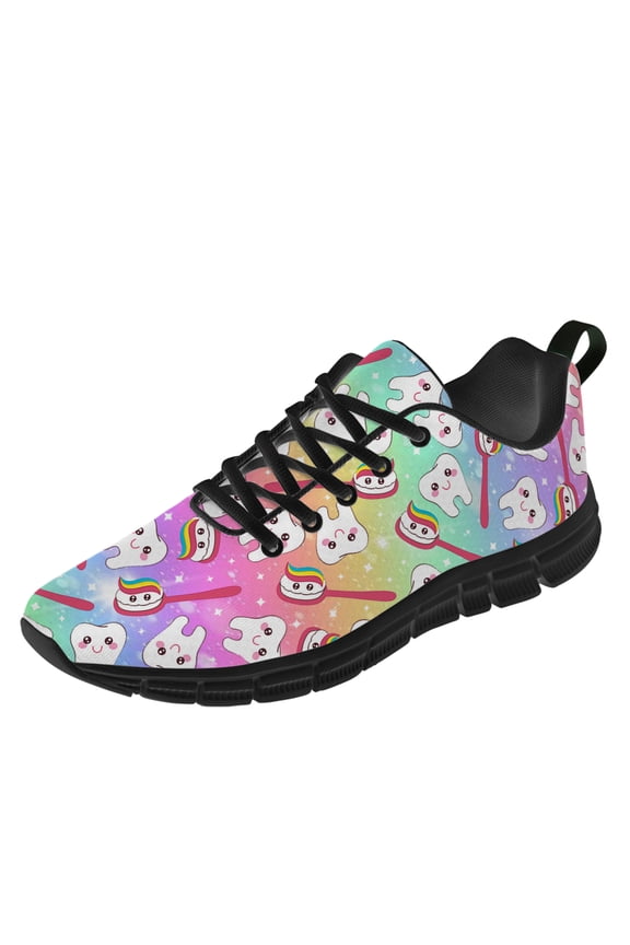 Dental Shoes Womens Running Shoes Rainbow Casual Sneakers Size 14