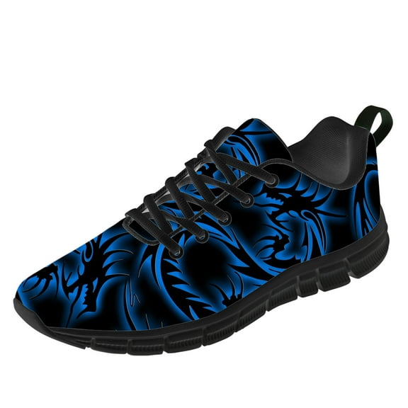 Customuart Dragon Shoes Mens Running Shoes Blue Sneakers Size 9