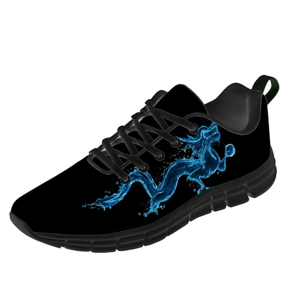 Customuart Dragon Sneakers Mens Running Shoes 3D Print Sneakers Black Size 4.5