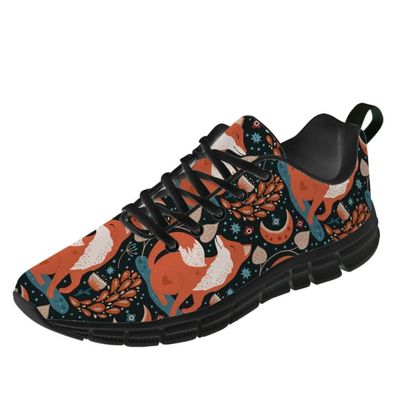 Customuart Fox Shoes Womens Running Shoes Casual Orange Sneakers Size 8.5