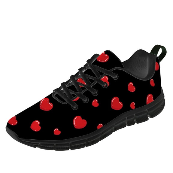 Customuart Heart Sneakers for Women Running Shoes Red Size 10