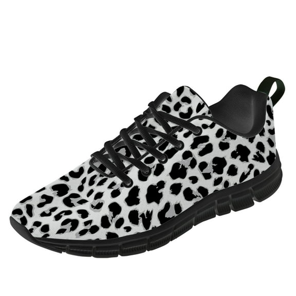 Customuart Leopard Print Shoes Womens Running Shoes Casual Sneakers Gray Size 10.5