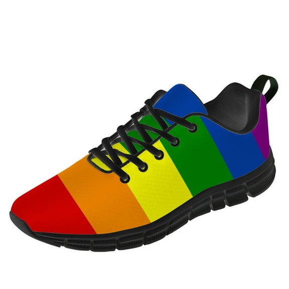 Customuart Pride Shoes Womens Running Shoes Casual Rainbow Sneakers Size 5.5