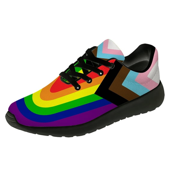 Customuart Progress Pride Shoes Womens Rainbow Sneakers Size 15.5